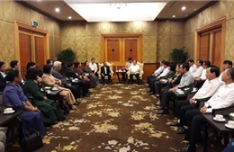 Bí thư Thành ủy Hà Nội Hoàng Trung Hải tiếp Chủ tịch Quốc hội Campuchia